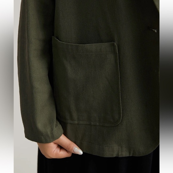 BloomChic Plus Size 4XL Plisse Lapel Collar Patched Pocket Blazer us26 - Picture 4 of 7